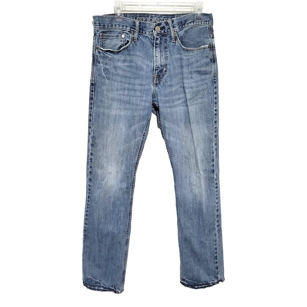 American Eagle Jeans 32" x 34" Men’s Relaxed Straight Leg Distressed Blue Cotton